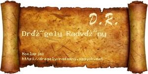 Drégely Radvány névjegykártya